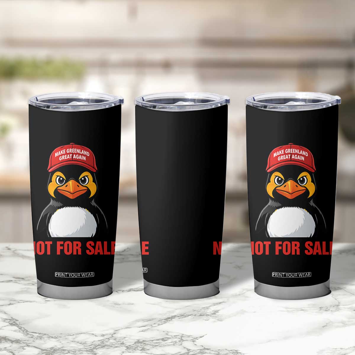 Greenland Is Not for Sale Tumbler Cup Funny Nihilist Penguin FDT Political Meme TS14 Print Your Wear