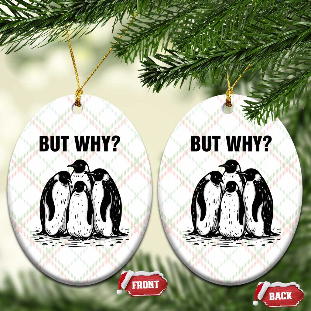 But Why Penguin Ceramic Ornament Funny Nihilist Hiking TS14 Print Your Wear