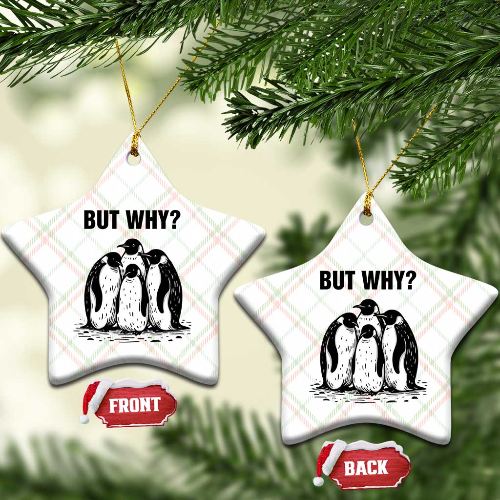 But Why Penguin Ceramic Ornament Funny Nihilist Hiking TS14 Print Your Wear