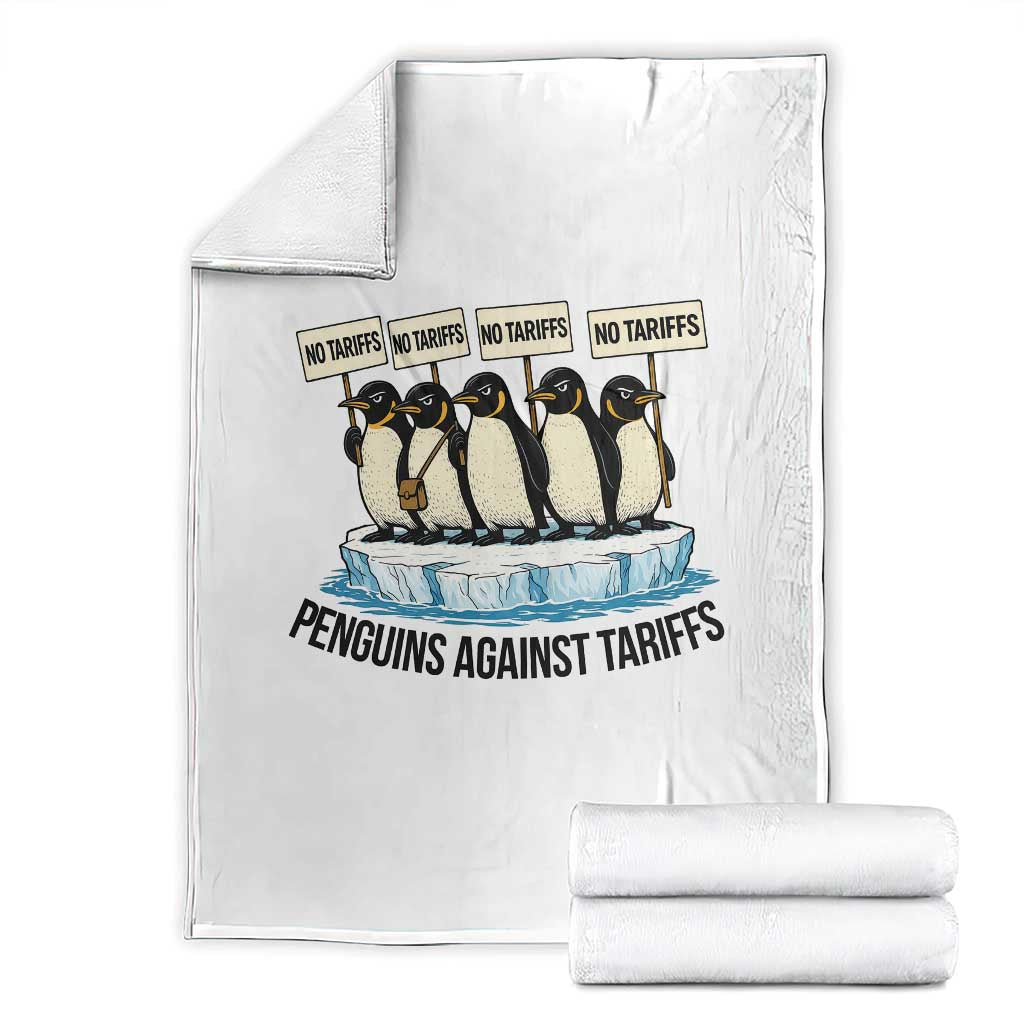 Penguins Against Tariffs Throw Blanket Resist Tariffs Subtle FDT Political Resistance