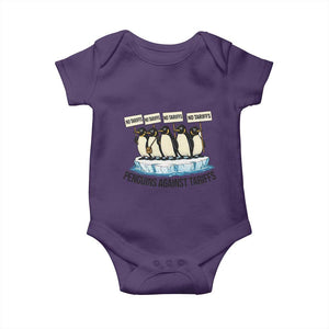 Penguins Against Tariffs Baby Onesie Resist Tariffs Subtle FDT Political Resistance TS14 Purple Print Your Wear