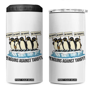 Penguins Against Tariffs 4 in 1 Can Cooler Tumbler Resist Tariffs Subtle FDT Political Resistance TS14 One Size: 16 oz White Print Your Wear