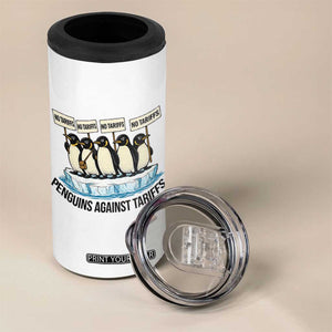 Penguins Against Tariffs 4 in 1 Can Cooler Tumbler Resist Tariffs Subtle FDT Political Resistance TS14 Print Your Wear