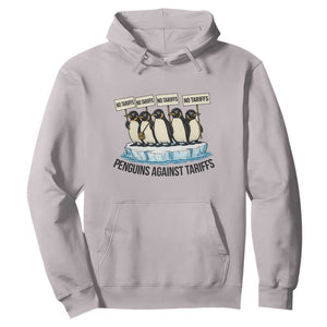 Penguins Against Tariffs Hoodie Resist Tariffs Subtle FDT Political Resistance TS14 Ice Gray Print Your Wear