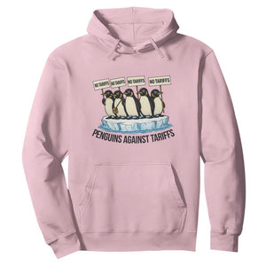 Penguins Against Tariffs Hoodie Resist Tariffs Subtle FDT Political Resistance TS14 Light Pink Print Your Wear
