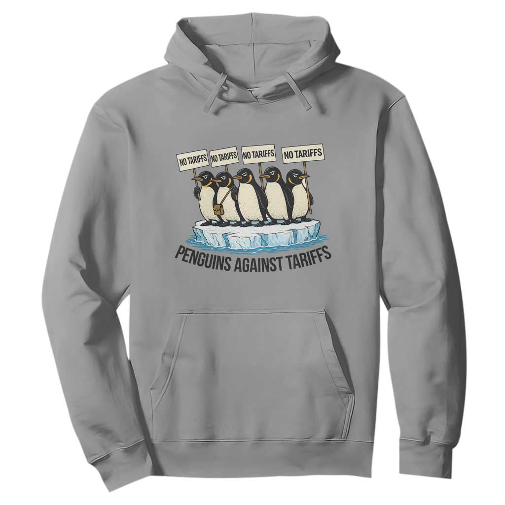 Penguins Against Tariffs Hoodie Resist Tariffs Subtle FDT Political Resistance TS14 Sport Gray Print Your Wear