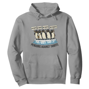Penguins Against Tariffs Hoodie Resist Tariffs Subtle FDT Political Resistance TS14 Sport Gray Print Your Wear