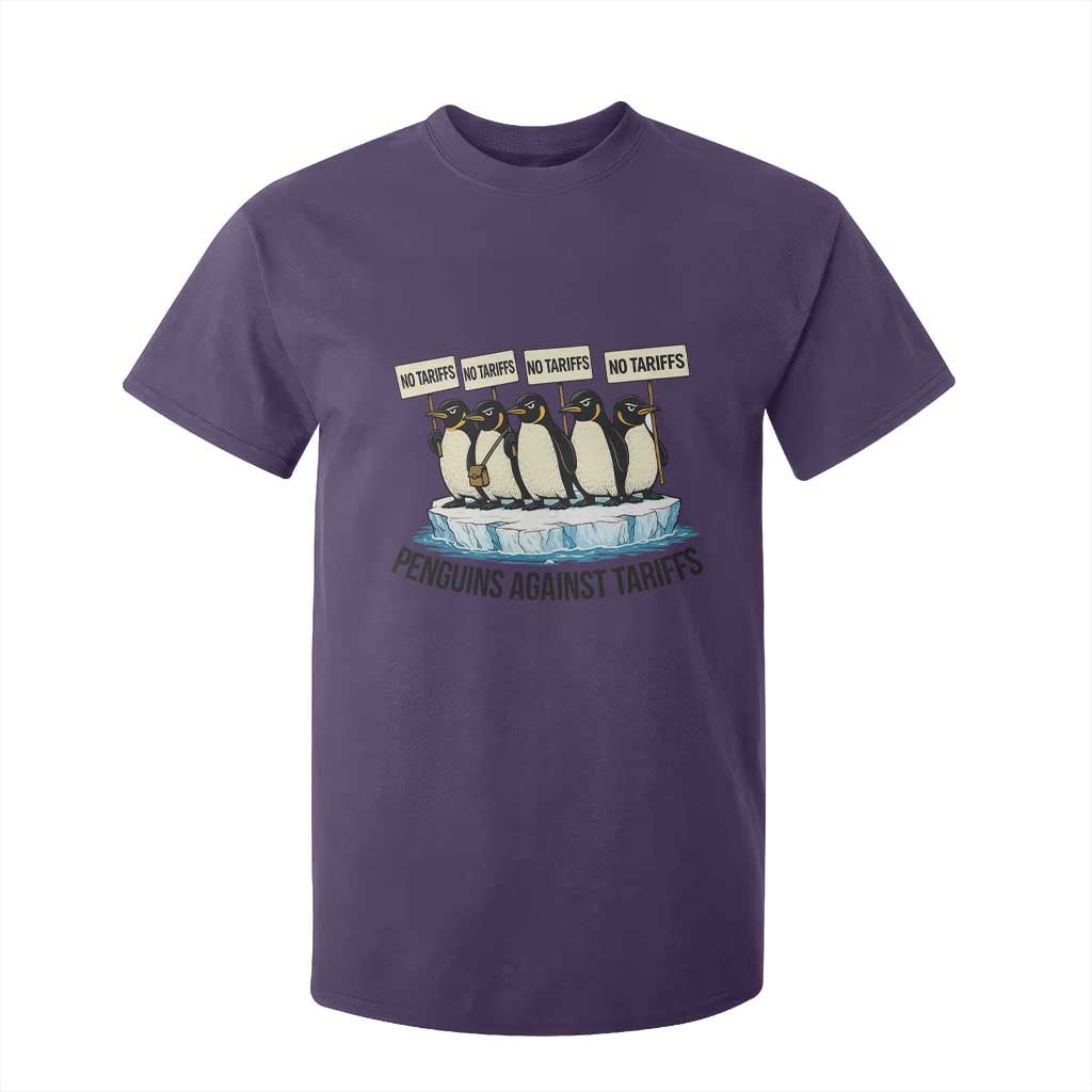 Penguins Against Tariffs T Shirt For Kid Resist Tariffs Subtle FDT Political Resistance TS14 Purple Print Your Wear