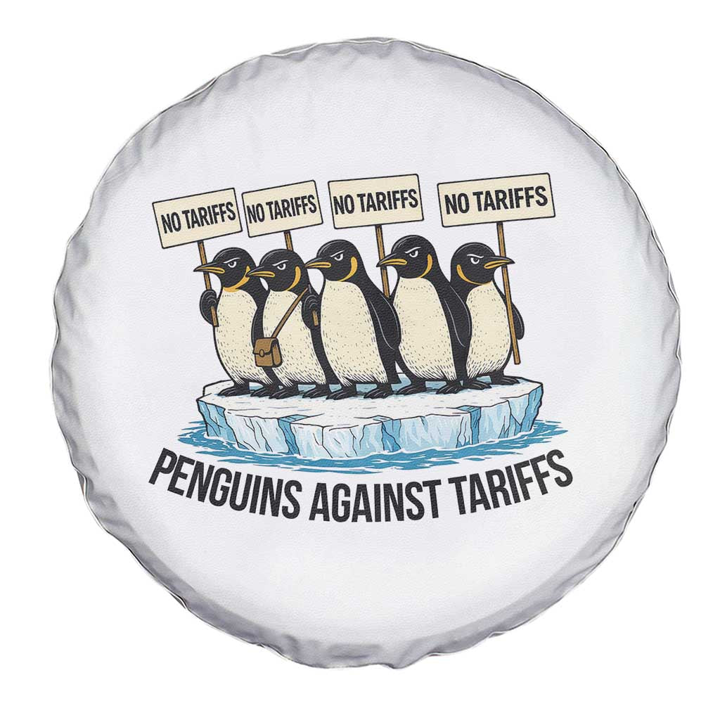 Penguins Against Tariffs Spare Tire Cover Resist Tariffs Subtle FDT Political Resistance TS14 Print Your Wear