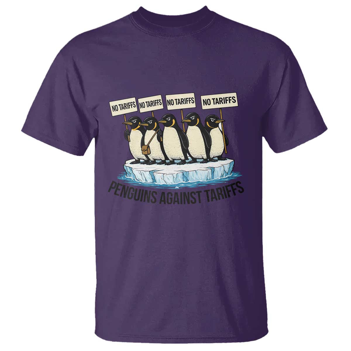 Penguins Against Tariffs T Shirt Resist Tariffs Subtle FDT Political Resistance TS14 Purple Print Your Wear