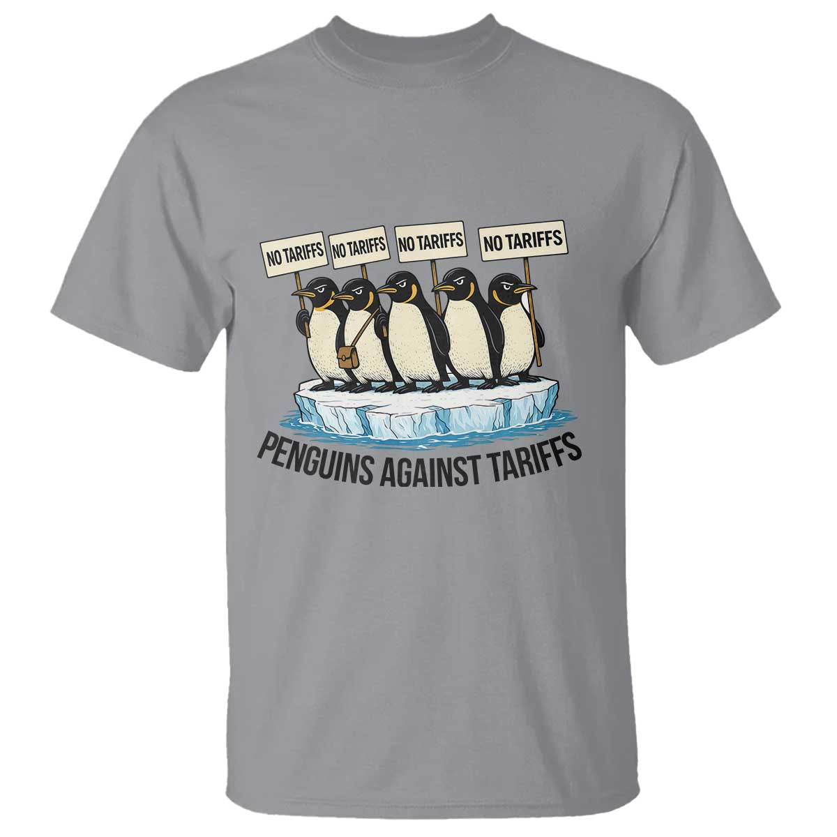 Penguins Against Tariffs T Shirt Resist Tariffs Subtle FDT Political Resistance TS14 Sport Gray Print Your Wear