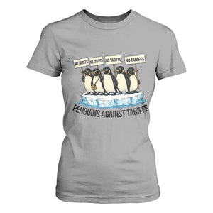 Penguins Against Tariffs T Shirt For Women Resist Tariffs Subtle FDT Political Resistance TS14 Sport Gray Print Your Wear