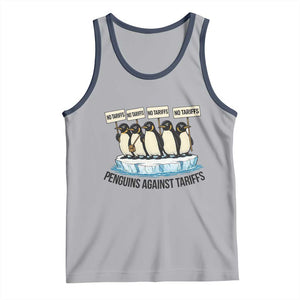 Penguins Against Tariffs Tank Top Resist Tariffs Subtle FDT Political Resistance TS14 Athletic Heather Navy Print Your Wear