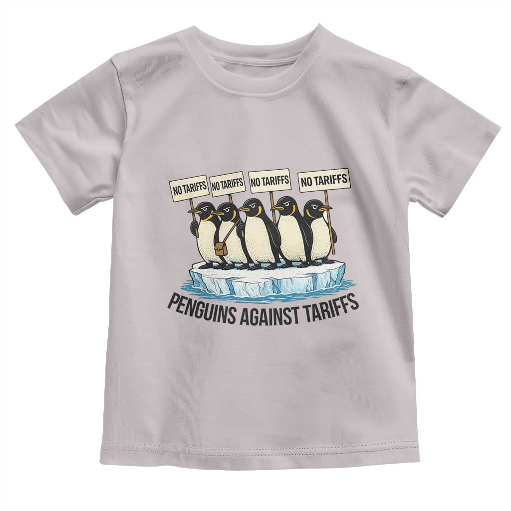 Penguins Against Tariffs Toddler T Shirt Resist Tariffs Subtle FDT Political Resistance TS14 Ice Gray Print Your Wear