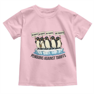 Penguins Against Tariffs Toddler T Shirt Resist Tariffs Subtle FDT Political Resistance TS14 Light Pink Print Your Wear