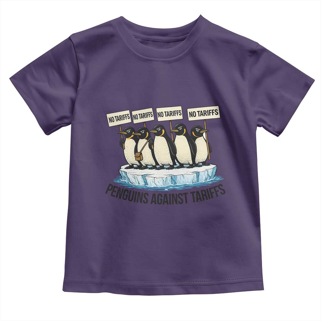 Penguins Against Tariffs Toddler T Shirt Resist Tariffs Subtle FDT Political Resistance TS14 Purple Print Your Wear