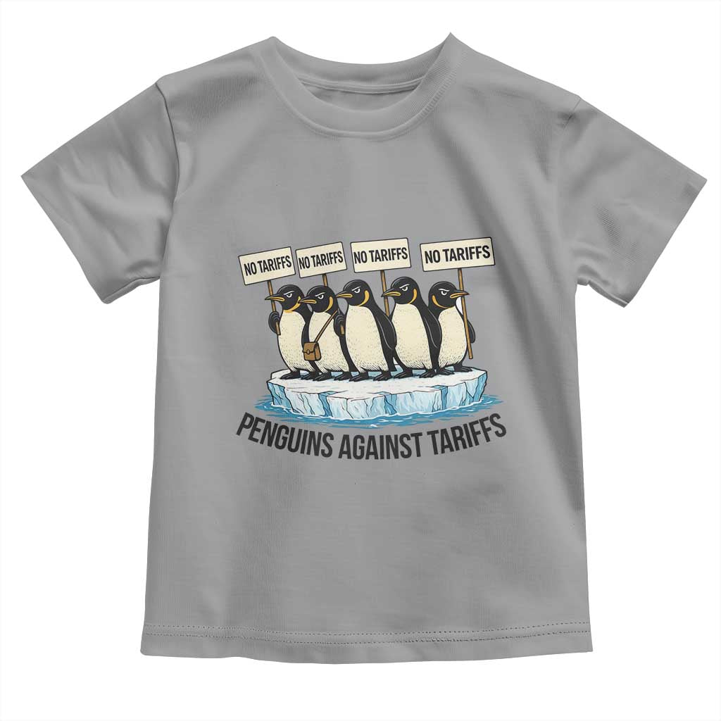Penguins Against Tariffs Toddler T Shirt Resist Tariffs Subtle FDT Political Resistance TS14 Sport Gray Print Your Wear