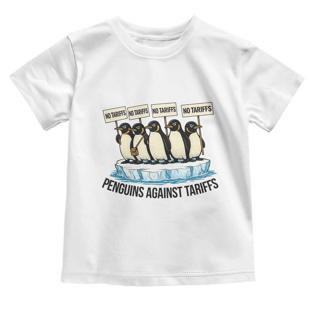 Penguins Against Tariffs Toddler T Shirt Resist Tariffs Subtle FDT Political Resistance TS14 White Print Your Wear