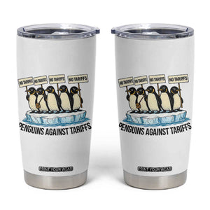 Penguins Against Tariffs Tumbler Cup Resist Tariffs Subtle FDT Political Resistance TS14 White Print Your Wear