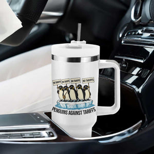 Penguins Against Tariffs Tumbler With Handle Resist Tariffs Subtle FDT Political Resistance TS14 Print Your Wear
