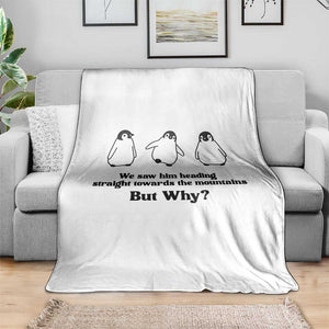 But Why Penguin Throw Blanket Trendy Nihilist Sad Penguin Mountains Meme TS14 Print Your Wear
