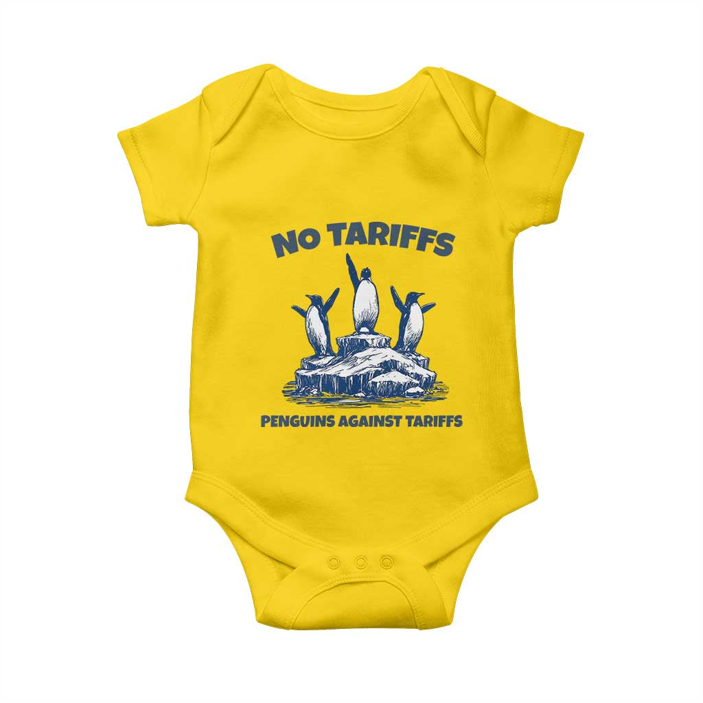 Penguins Against Tariffs Baby Onesie Resist Protest FDT Political TS14 Daisy Print Your Wear