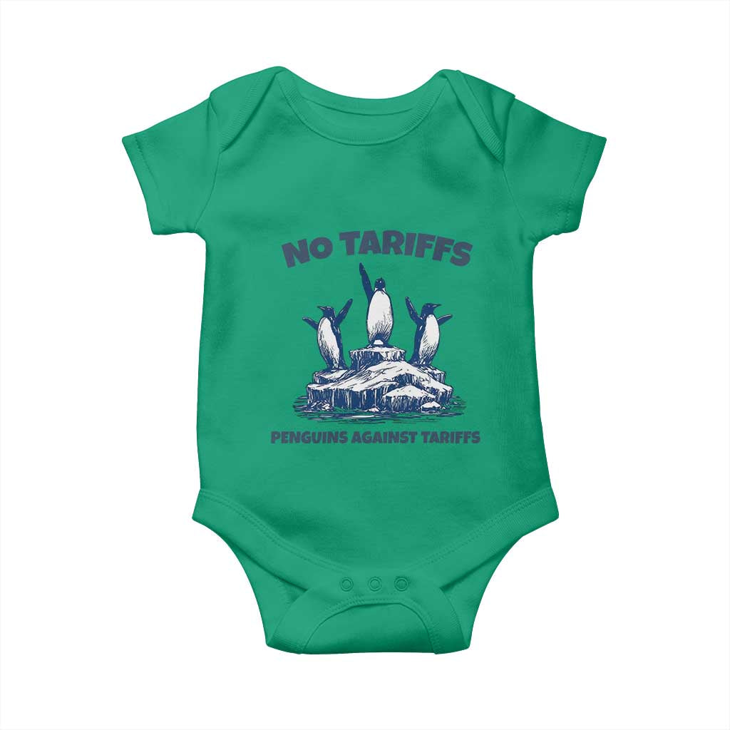 Penguins Against Tariffs Baby Onesie Resist Protest FDT Political TS14 Irish Green Print Your Wear