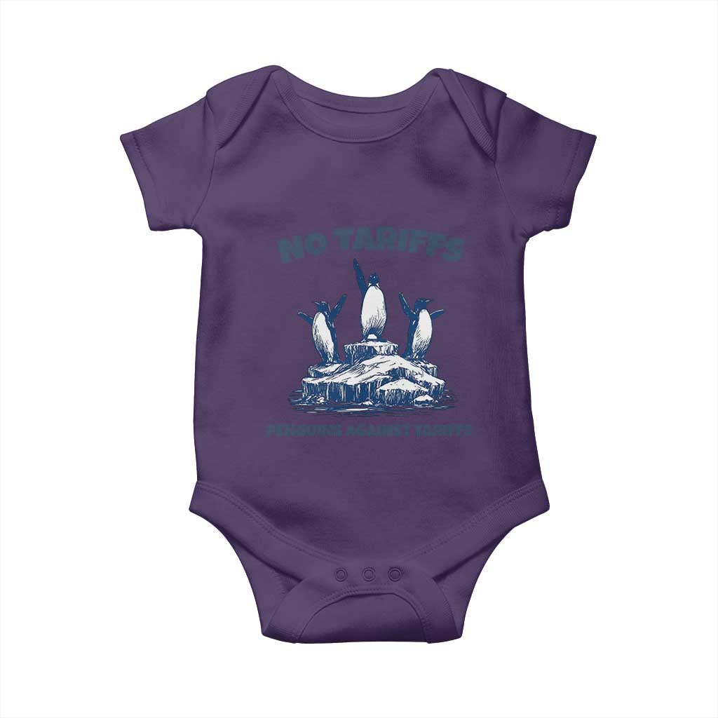 Penguins Against Tariffs Baby Onesie Resist Protest FDT Political TS14 Purple Print Your Wear