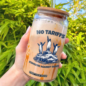 Penguins Against Tariffs Glass Can Resist Protest FDT Political TS14 White Print Your Wear