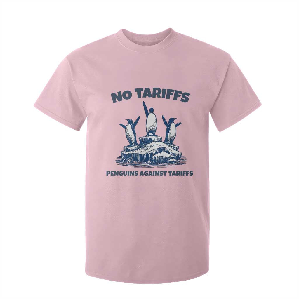 Penguins Against Tariffs T Shirt For Kid Resist Protest FDT Political TS14 Light Pink Print Your Wear