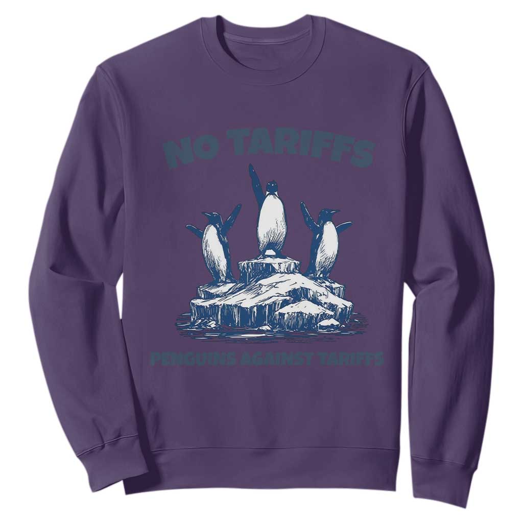 Penguins Against Tariffs Sweatshirt Resist Protest FDT Political TS14 Purple Print Your Wear