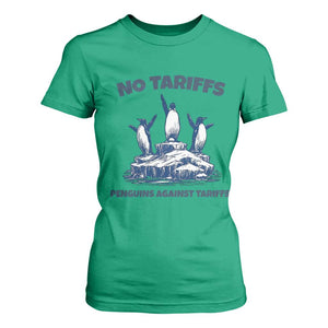 Penguins Against Tariffs T Shirt For Women Resist Protest FDT Political TS14 Irish Green Print Your Wear
