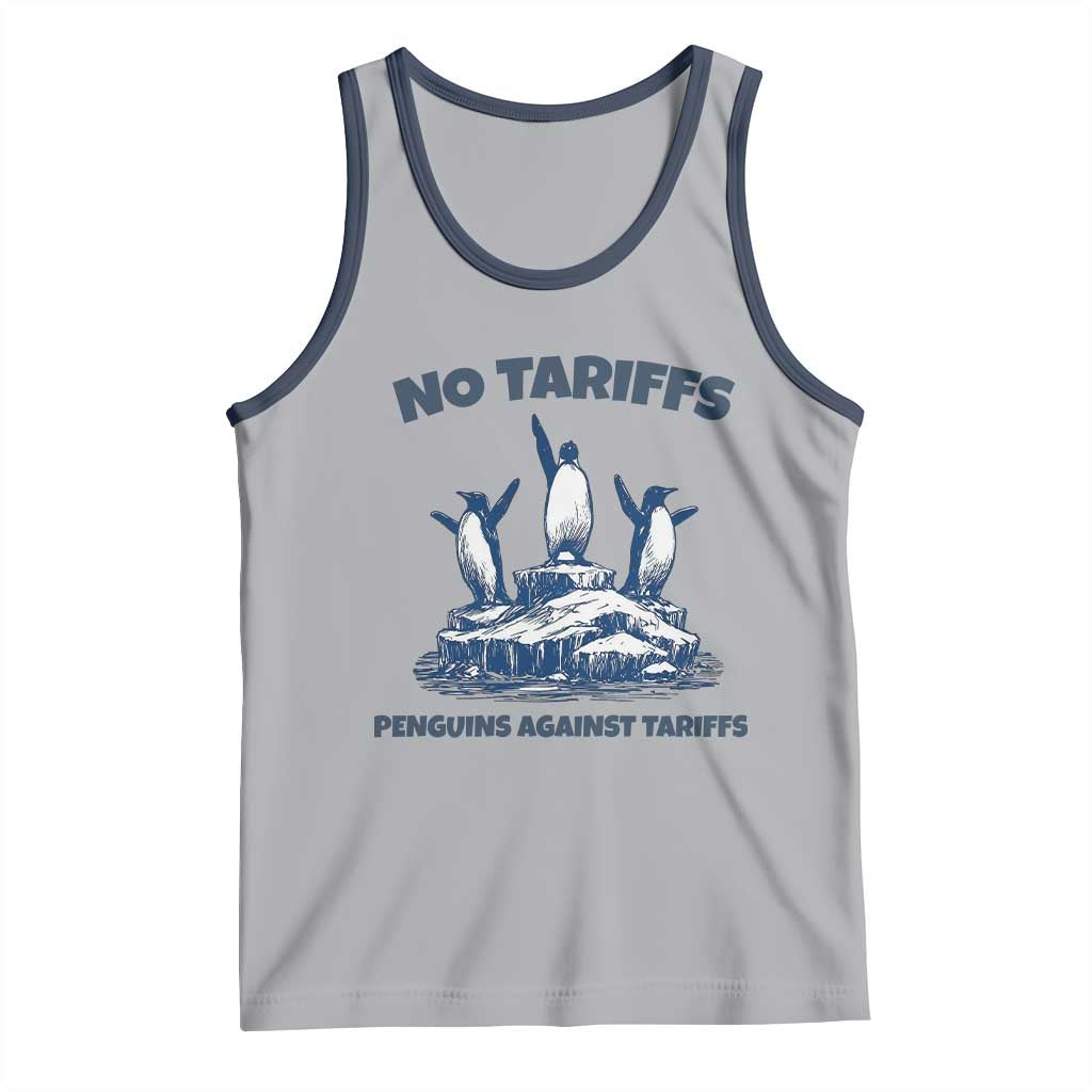 Penguins Against Tariffs Tank Top Resist Protest FDT Political TS14 Athletic Heather Navy Print Your Wear