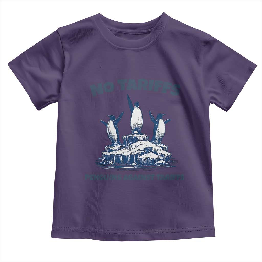 Penguins Against Tariffs Toddler T Shirt Resist Protest FDT Political TS14 Purple Print Your Wear