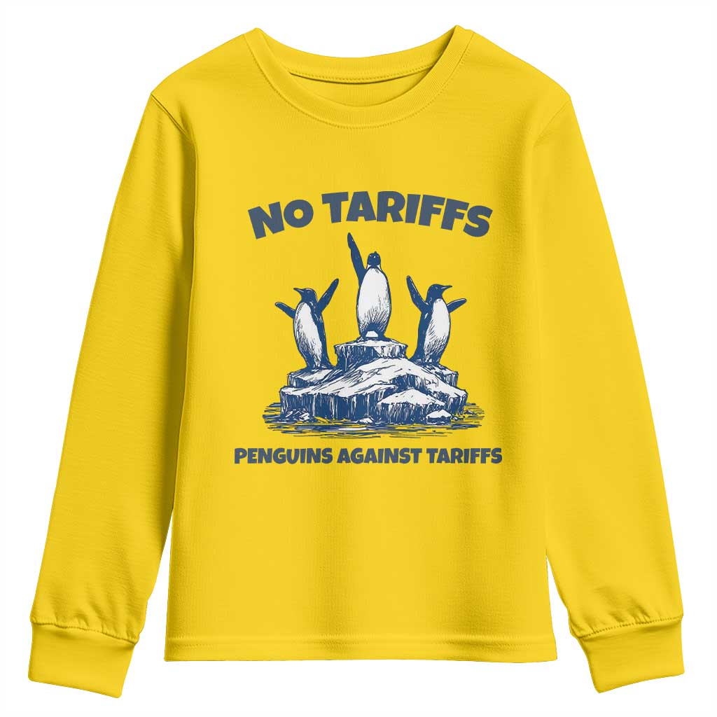 Penguins Against Tariffs Youth Sweatshirt Resist Protest FDT Political TS14 Daisy Print Your Wear