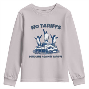 Penguins Against Tariffs Youth Sweatshirt Resist Protest FDT Political TS14 Ice Gray Print Your Wear
