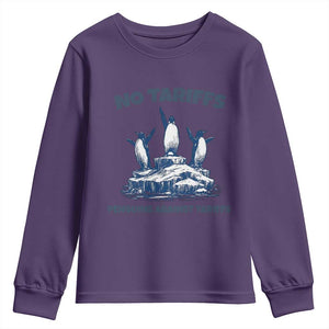 Penguins Against Tariffs Youth Sweatshirt Resist Protest FDT Political TS14 Purple Print Your Wear