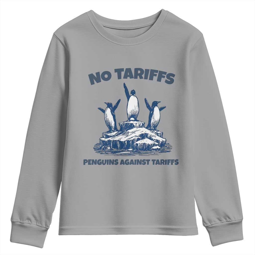Penguins Against Tariffs Youth Sweatshirt Resist Protest FDT Political TS14 Sport Gray Print Your Wear