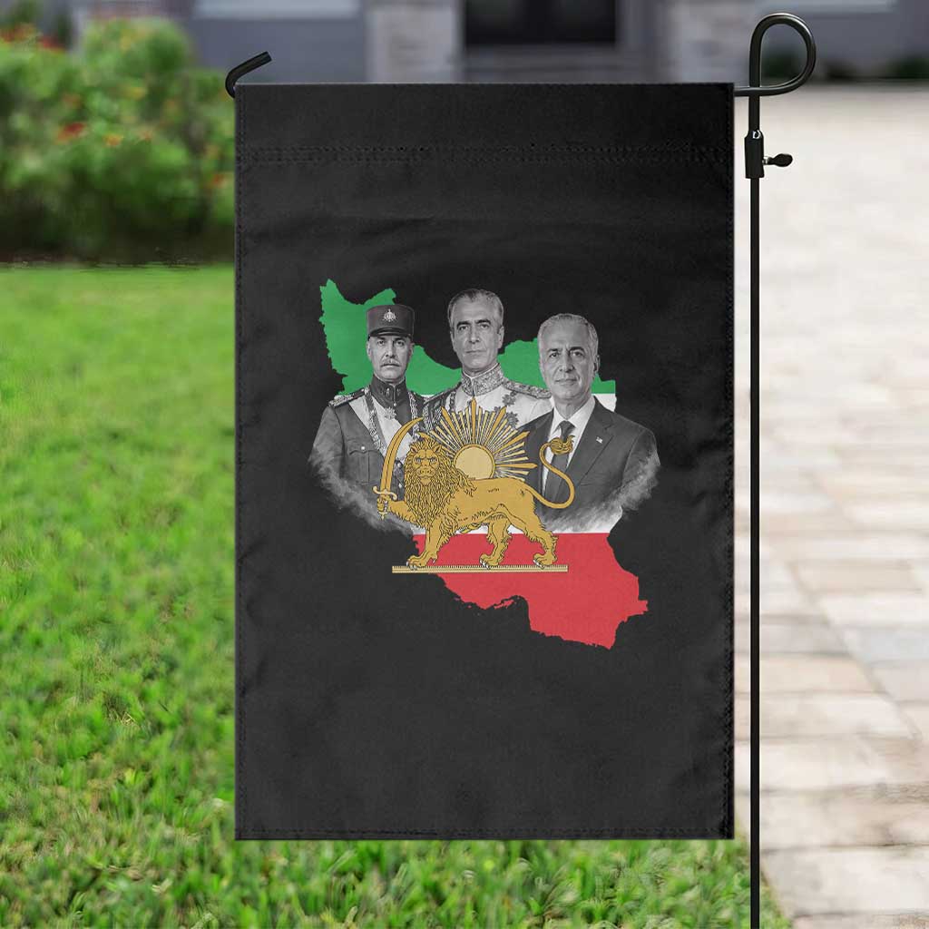 Pahlavi Dynasty Garden Flag Three Generations Iran Lion and Sun Portrait TS14 Print Your Wear