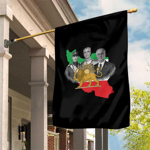 Pahlavi Dynasty Garden Flag Three Generations Iran Lion and Sun Portrait TS14 Print Your Wear
