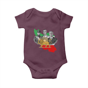 Pahlavi Dynasty Baby Onesie Three Generations Iran Lion and Sun Portrait TS14 Maroon Print Your Wear