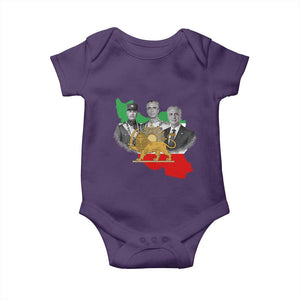 Pahlavi Dynasty Baby Onesie Three Generations Iran Lion and Sun Portrait TS14 Purple Print Your Wear