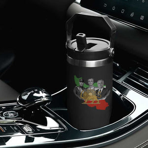 Pahlavi Dynasty Flip Straw Tumbler Three Generations Iran Lion and Sun Portrait TS14 Print Your Wear