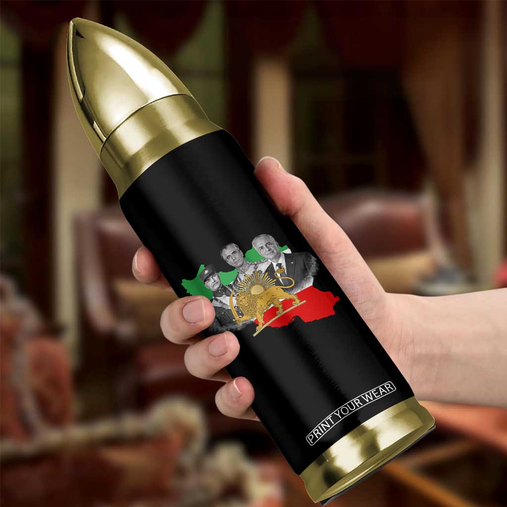 Pahlavi Dynasty Bullet Tumbler Three Generations Iran Lion and Sun Portrait TS14 Print Your Wear