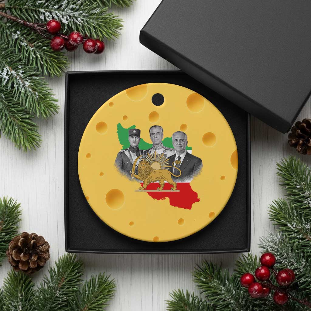 Pahlavi Dynasty Ceramic Ornament Three Generations Iran Lion and Sun Portrait TS14 1pc Yellow Cheese Print Your Wear