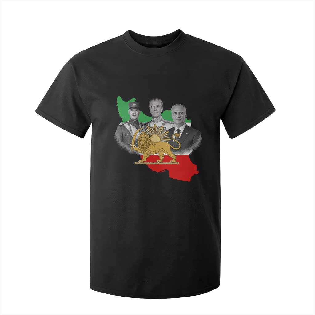 Pahlavi Dynasty T Shirt For Kid Three Generations Iran Lion and Sun Portrait TS14 Black Print Your Wear
