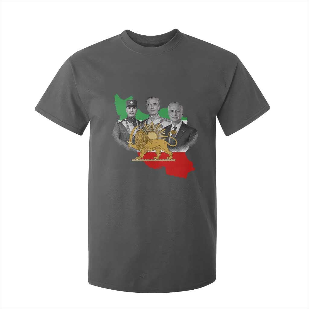 Pahlavi Dynasty T Shirt For Kid Three Generations Iran Lion and Sun Portrait TS14 Dark Heather Print Your Wear