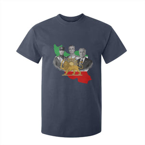 Pahlavi Dynasty T Shirt For Kid Three Generations Iran Lion and Sun Portrait TS14 Navy Print Your Wear