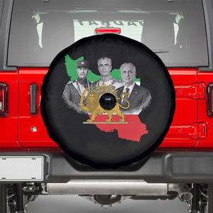Pahlavi Dynasty Spare Tire Cover Three Generations Iran Lion and Sun Portrait TS14 Black Print Your Wear