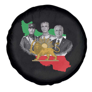 Pahlavi Dynasty Spare Tire Cover Three Generations Iran Lion and Sun Portrait TS14 Print Your Wear